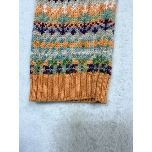 Sundance Lg Marigold Fair Isle Open Cardigan Wool Cashmere Blend Heritage Knit - Picture 8 of 9